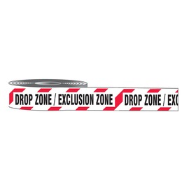 Accuform Signs® 3" X 1000' Black/Red/White Polyethylene Barriers and Barricades "DROP ZONE/EXCLUSION ZONE"