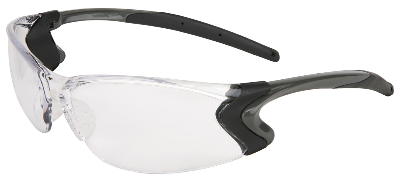 MCR Safety® Backdraft® Black Safety Glasses With Clear Anti-Fog/Anti-Scratch Lens