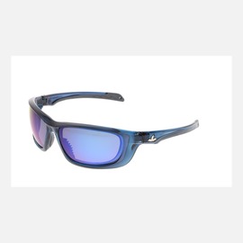 MCR Safety® USS Defense® Black Safety Glasses With Blue Diamond Mirror MAX36™ Mirrored/Polarized/Anti-Scratch Lens