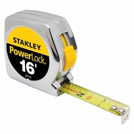 Stanley® PowerLock® 3/4" X 16' Silver Tape Measure With Corrosion-Resistant End Hook Stanley® PowerLock® 3/4" X 16' Silver Tape Measure With Corrosion-Resistant End Hook