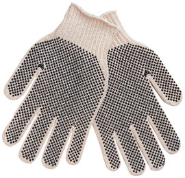 Memphis Glove Natural Large Cotton/Polyester General Purpose Gloves With Knit Wrist Cuff