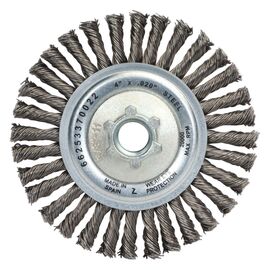 Norton® 4" X 5/8" - 11" BlueFire Carbon Steel Stringer Bead Twist Wheel Brush Norton® 4" X 5/8" - 11" BlueFire Carbon Steel Stringer Bead Twist Wheel Brush