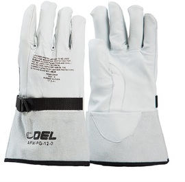 OEL Size 12 White And Black Goatskin ASTM F696 Linesmens Gloves