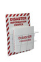 Accuform Signs® 20" X 15" X 6.75" Red And White .063" Aluminum Hazard & Emergency Sign "DISASTER INFORMATION PROCEDURE CENTER"