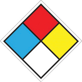 Accuform Signs® 10" X 10" Yellow/Blue/Red/White Adhesive Vinyl NFPA Placard