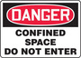 Accuform Signs® 7" X 10" Black/Red/White Aluminum Safety Sign "DANGER CONFINED SPACE DO NOT ENTER"