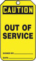 AccuformNMC™ 5 3/4" X 3 1/4" Black/Yellow PF-Cardstock Safety Tag "CAUTION OUT OF SERVICE SIGNED BY:___DATE:___/CAUTION DO NOT REMOVE THIS TAG! TO DO WO WITHOUT AUTHORITY WILL MEAN DISIPLINARY ACTION! IT IS HERE FOR A PURPOSE REMARKS:___"