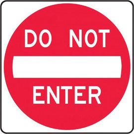 Accuform Signs® 24" X 24" White/Red Engineer Grade Reflective Aluminum Parking and Traffic Sign "DO NOT ENTER"