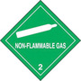 AccuformNMC™ 4" x 4" Green/White Poly HAZARD CLASS 2 Label "NON-FLAMMABLE GAS 2 (With Graphic)"