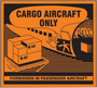 AccuformNMC™ 4 1/4" X 4 3/4" Black/Orange Paper International Shipping Label "CARGO AIRCRAFT ONLY FORBIDDEN IN PASSENGER AIRCRAFT (WITH GRAPHIC)"