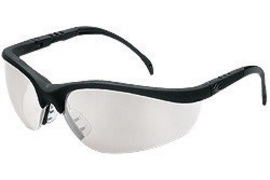 MCR Safety® Klondike® Black Safety Glasses With I/O Clear Mirror Duramass® Hard Coat Lens