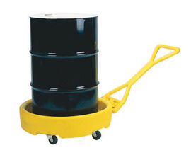 Eagle 35 3/4" X 42" Yellow HDPE Drum Bogie Mobile Dispensing Unit