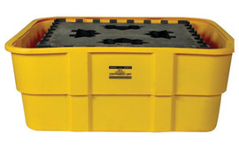 Eagle 67" X 67" X 26" Yellow HDPE IBC Spill Containment Unit