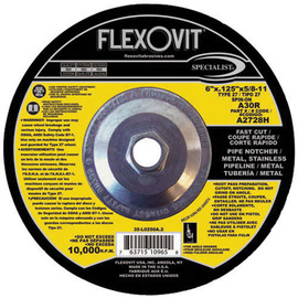 FlexOVit® 4 1/2" X 1/8" X 5/8" - 11 SPECIALIST® PIPELINE 30 Grit Aluminum Oxide Grain Type 27 Spin-On Depressed Center Cut Off Wheel