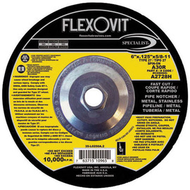 FlexOVit® 4 1/2" X 1/8" X 7/8" SPECIALIST® PIPELINE 30 Grit Aluminum Oxide Grain Type 27 Depressed Center Grinding Wheel