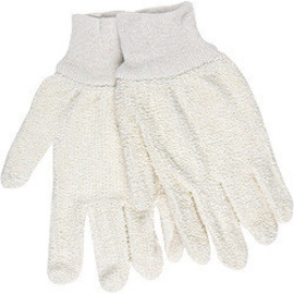 MCR Safety Medium 10 1/5" Natural 18 Ounce Regular Weight Cotton/Polyester/Terry Cloth Heat Resistant Gloves With 3 1/2" Knit Wrist And Straight Thumb