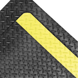 Superior Manufacturing 3' X 75' Black And Yellow Rubber NoTrax® Dura Trax® Anti Fatigue Floor Mat