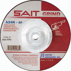 United Abrasives 5" X 1/4" X 5/8" - 11 SAIT Aluminum Oxide Type 27 Grinding Wheel