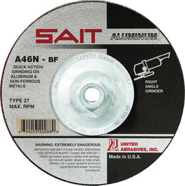 United Abrasives 5" X 1/4" X 5/8" - 11 SAIT Aluminum Oxide Type 27 Grinding Wheel