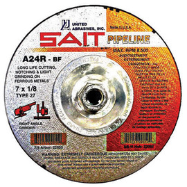 United Abrasives 9" X 1/8" X 5/8" - 11 SAIT Aluminum Oxide Type 27 Cut Off Wheel