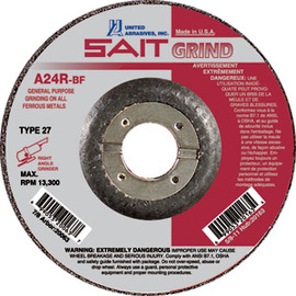 United Abrasives 5" X 3/32" X 7/8" SAIT Aluminum Oxide Type 27 / Type 42 Cut Off Wheel