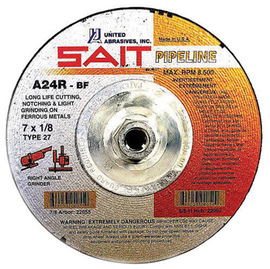 United Abrasives 4 1/2" X 1/8" X 5/8" - 11 SAIT Aluminum Oxide Type 27 Cut Off Wheel