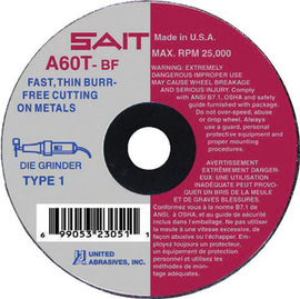 United Abrasives 2" X 1/16" X 3/8" SAIT Aluminum Oxide Type 1 / Type 41 Cut Off Wheel