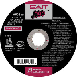 United Abrasives 4 1/2" X .090" X 7/8" SAIT Aluminum Oxide Type 1 / Type 41 Cut Off Wheel