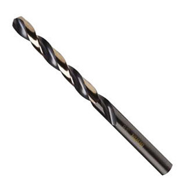 IRWIN® Series 30190 31/64" X 5.875" X 3/16" 3-Flat/Straight Shank Black And Gold Oxide Coated Jobber Length Drill Bit