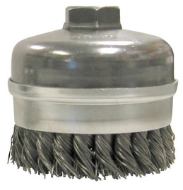 Weiler® 4" X 5/8" - 11 Steel Knot Wire Cup Brush