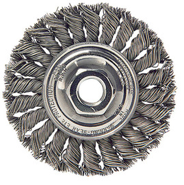 Weiler® 4" X 5/8" - 11 Dualife™ Mighty-Mite™ Steel Knot Wire Wheel Brush