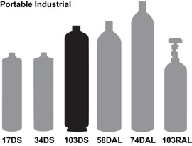 2.5% Carbon Dioxide, Balance Air Certified Reference Material, 103 Liter Portable Disposable Steel Cylinder, CGA C10