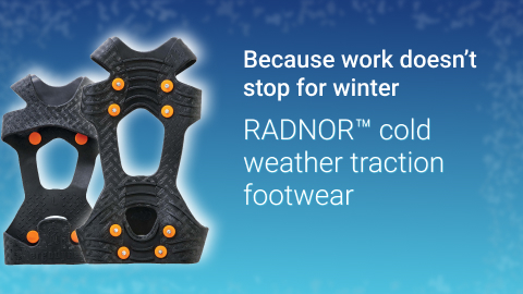 Because work doesn't stop for winter. RADNOR™ cold weather traction footwear.