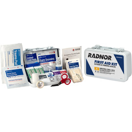 RADNOR™ White Metal Portable/Wall Mount 10 Person First Aid Kit RADNOR™ White Metal Portable/Wall Mount 10 Person First Aid Kit