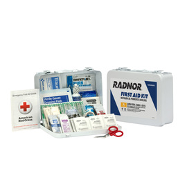 RADNOR™ White Metal Portable/Wall Mount 25 Person First Aid Kit RADNOR™ White Metal Portable/Wall Mount 25 Person First Aid Kit