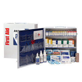 RADNOR™ White Metal Portable/Wall Mount 100 - 150 Person First Aid Cabinet RADNOR™ White Metal Portable/Wall Mount 100 - 150 Person First Aid Cabinet