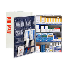 RADNOR™ White Metal Portable Or Wall Mount 150 - 200 Person First Aid Cabinet