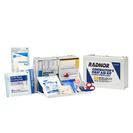 RADNOR™ White Metal Portable/Wall Mount 25 Person First Aid Kit RADNOR™ White Metal Portable/Wall Mount 25 Person First Aid Kit