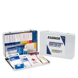 RADNOR™ White Metal Portable/Wall Mount 50 Person First Aid Kit RADNOR™ White Metal Portable/Wall Mount 50 Person First Aid Kit