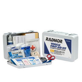 RADNOR™ White Metal Portable/Wall Mount 25 Person First Aid Kit RADNOR™ White Metal Portable/Wall Mount 25 Person First Aid Kit