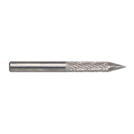 RADNOR™ STB-011 3/16" X 1" Round Shank Tire Shape Double Cut Carbide Burr