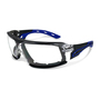 RADNOR™ Summit Black And Blue Safety Glasses With Clear Anti-Scratch Lens RADNOR™ Summit Black And Blue Safety Glasses With Clear Anti-Scratch Lens
