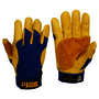 Tillman™ Size 2X Gold And Blue TrueFit™ Deerskin And Spandex Full Finger Mechanics Gloves With Elastic And Hook and Loop Cuff