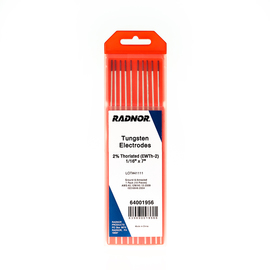 RADNOR™ 1/16" X 7" 2% Thoriated Tungsten Electrode Ground (10 Per Package)