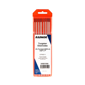 RADNOR™ 3/32" X 7" 2% Thoriated Tungsten Electrode Ground (10 Per Package) RADNOR™ 3/32" X 7" 2% Thoriated Tungsten Electrode Ground (10 Per Package)